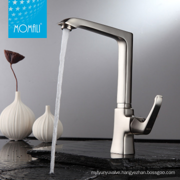 Momali China Manufacturer Copper  Brushed Nickel European Cold Hot Water Kitchen Sink Faucets Mixers Taps With ACS Certification